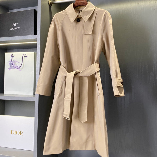 Bur 25 Long Coat Beige Cotton Twill 238405