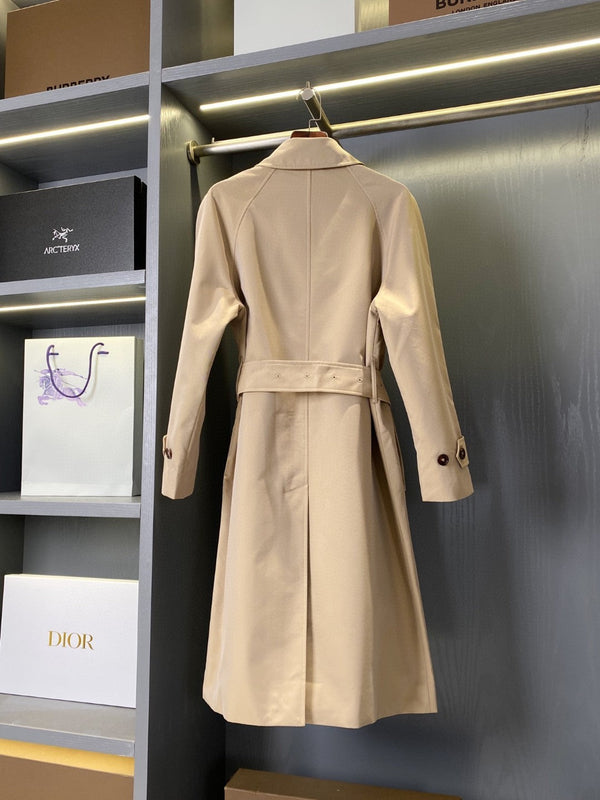Bur 25 Long Coat Beige Cotton Twill 238405