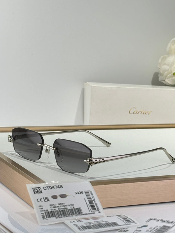 OCCHIALI DA SOLE PANTHER CON MONTATURA RETTANGOLARE 558497 IN METALLO