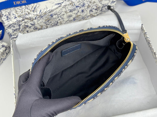 CD Oblique Beauty Case 24cm Blue Jacquard