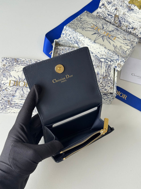 CD 30 Montaigne Glycine Wallet 11cm Blue Jacquard