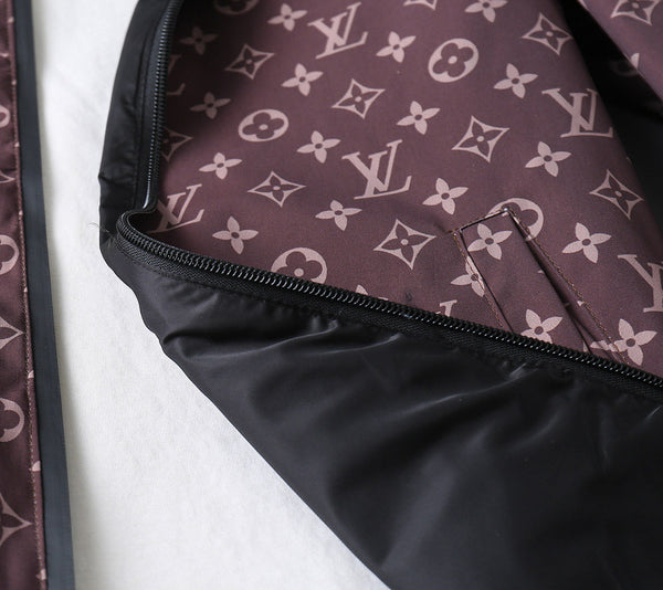 GIACCA A VENTO DOUBLE-FACE LV MONOGRAMMA ROSSO VINO E NERO 238976