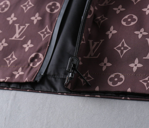 GIACCA A VENTO DOUBLE-FACE LV MONOGRAMMA ROSSO VINO E NERO 238976