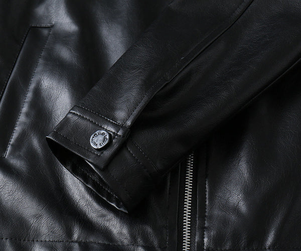 GIACCA CAMICIA LV IN PELLE DI AGNELLO LISCIA NERA 238977