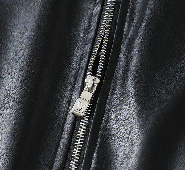 GIACCA CAMICIA LV IN PELLE DI AGNELLO LISCIA NERA 238977