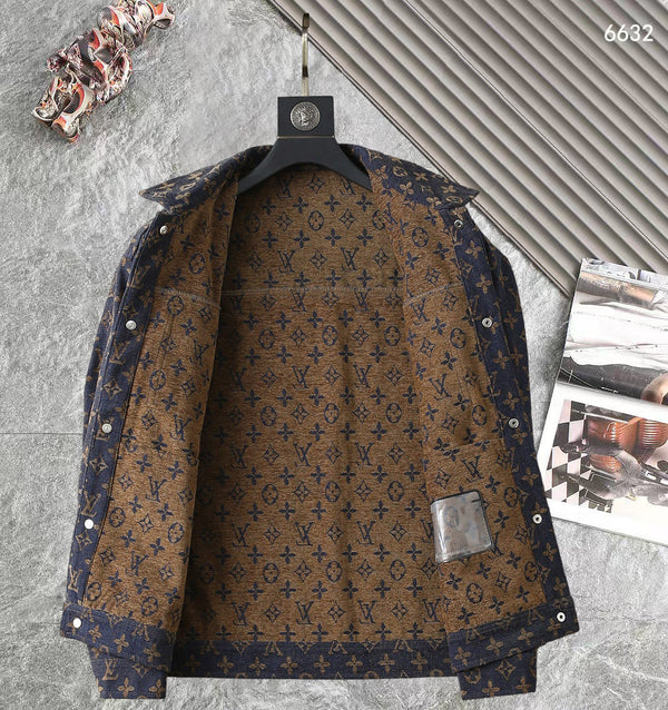 GIACCA CAMICIA LV IN TESSUTO JACQUARD BLU NAVY 238979