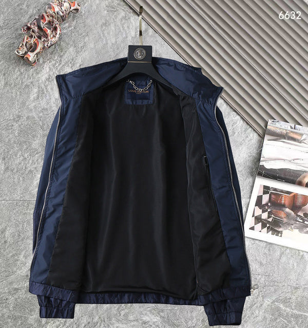 GIACCA CON CAPPUCCIO MONOGRAMMA BLU NAVY LV 238985