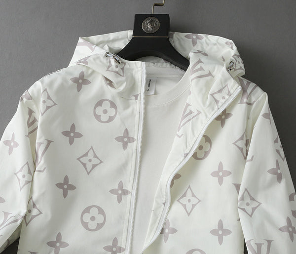 GIACCA CON CAPPUCCIO MONOGRAMMA BIANCO LV 238986