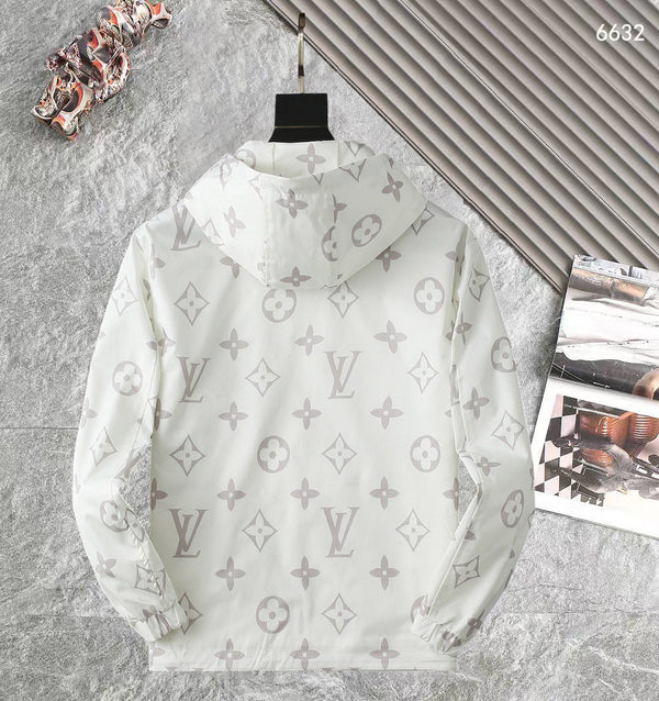 GIACCA CON CAPPUCCIO MONOGRAMMA BIANCO LV 238986