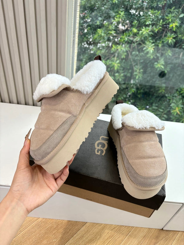 UGG Australian Shepherd Theia Platform Warm Taupe Wool Suede 525937