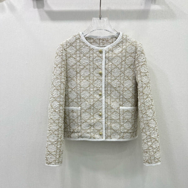 CD 25 Round Neck Jacket Beige Cotton Nylon Acrylic