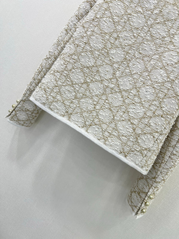 CD 25 Round Neck Jacket Beige Cotton Nylon Acrylic