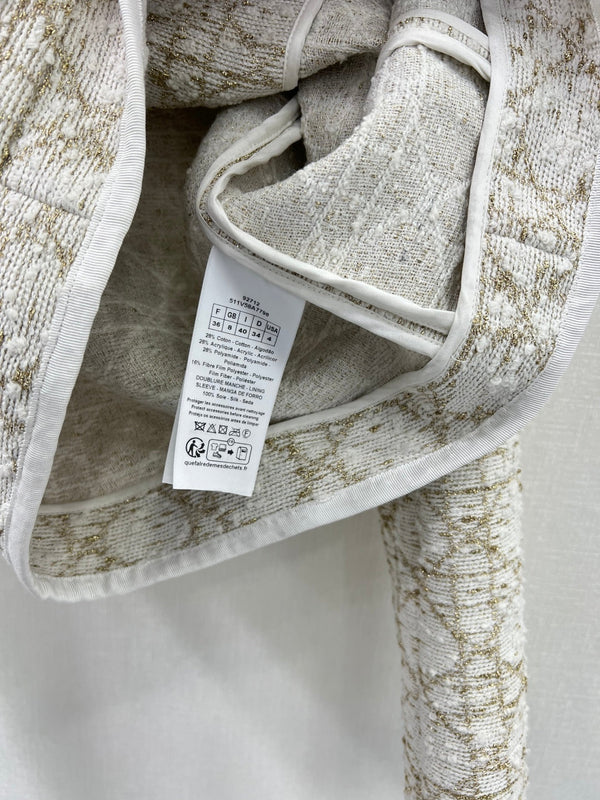 CD 25 Round Neck Jacket Beige Cotton Nylon Acrylic