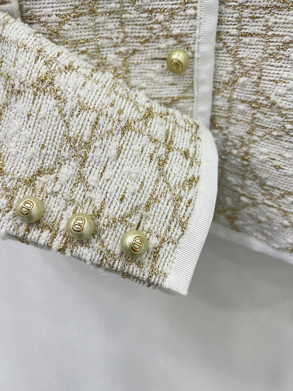 CD 25 Round Neck Jacket Beige Cotton Nylon Acrylic