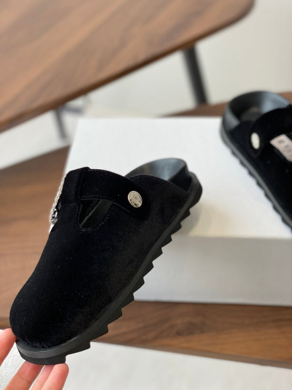 Viv 25 Slippers Black Imported Flannel 350444