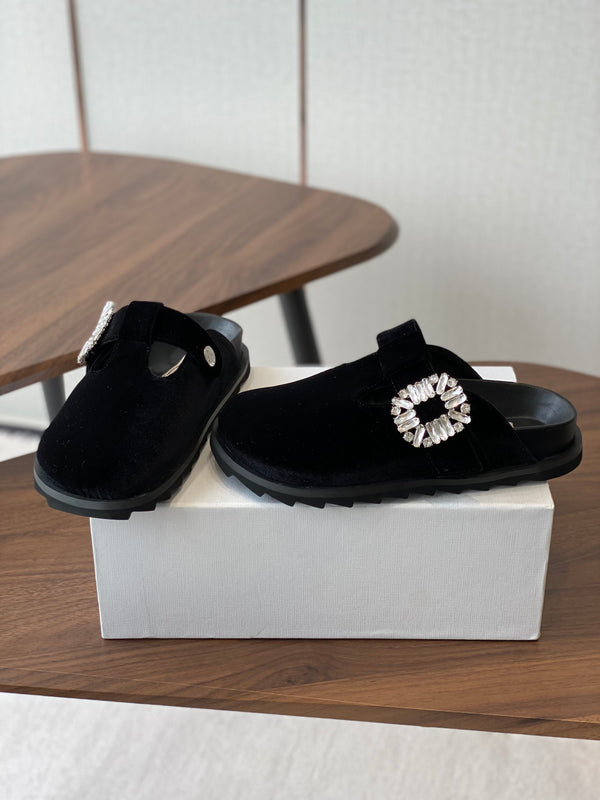 Viv 25 Slippers Black Imported Flannel 350444