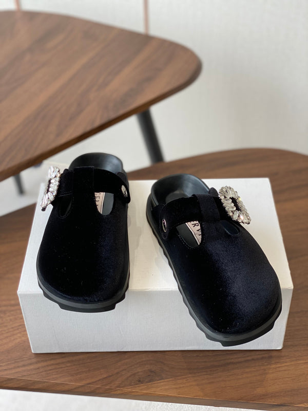 Viv 25 Slippers Black Imported Flannel 350444