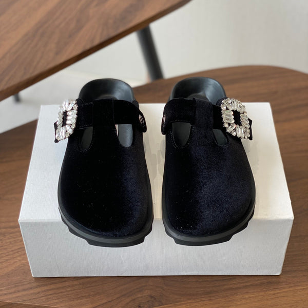 Viv 25 Slippers Black Imported Flannel 350444