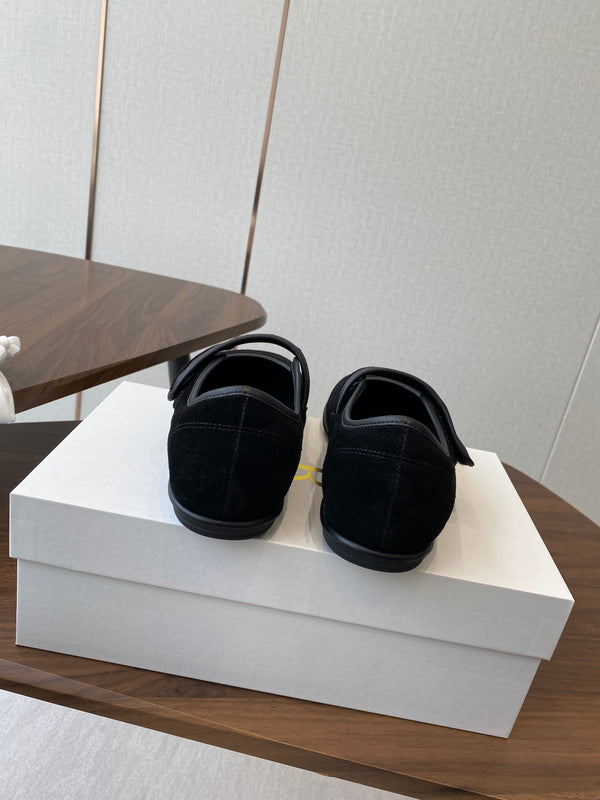 HM 25s Velcro Mary Jane Black Suede
