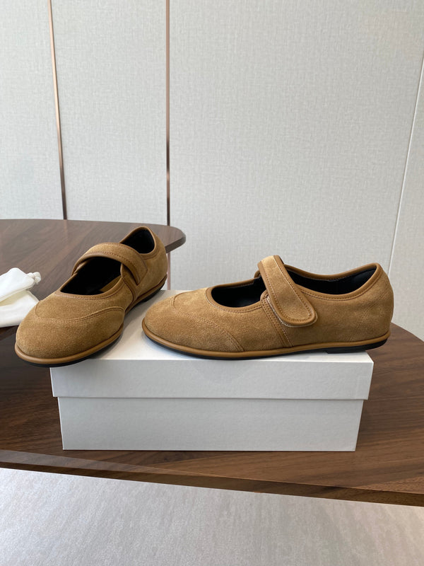 HM 25s Velcro Mary Jane Light Tan Suede