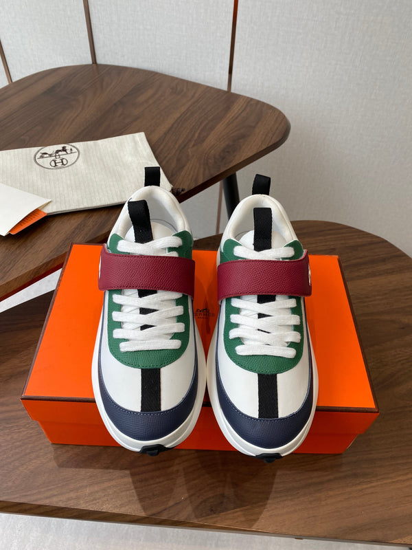 HM couple's sneakers white blue rubber material 477360