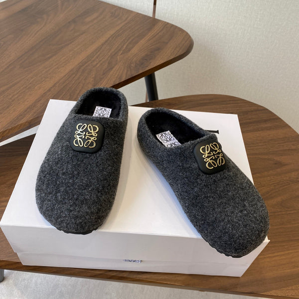 Loewe Birkenstock slippers gray wool 477795