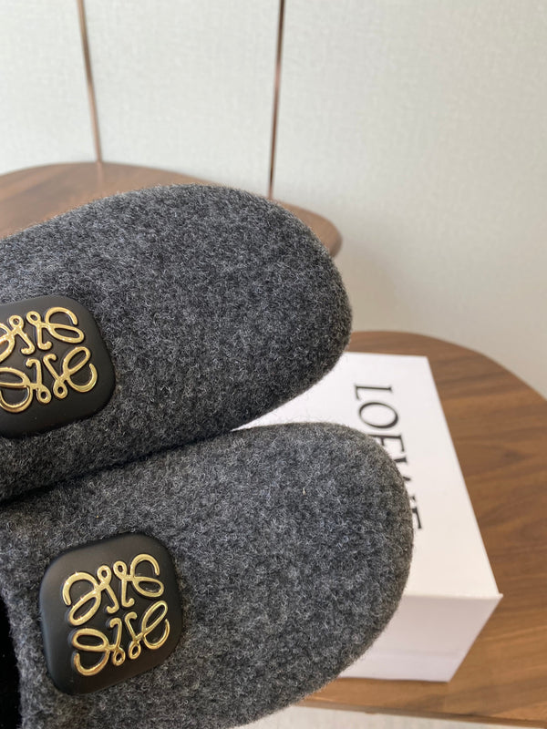 Loewe Birkenstock slippers gray wool 477795