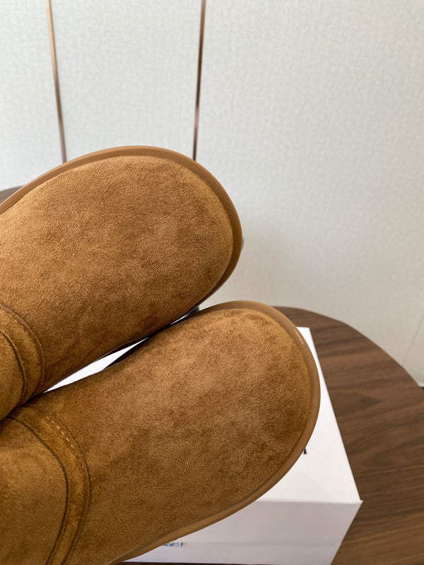 Loewe snow boots brown suede wool 477796