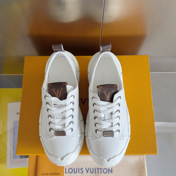 LV Bubble Sneaker 50mm White Lambskin Monogram Canvas 459763