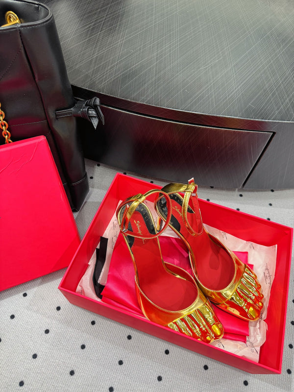 CL 25 Elsa Schiapar Slingback Gold Mirror Cowhide 321605