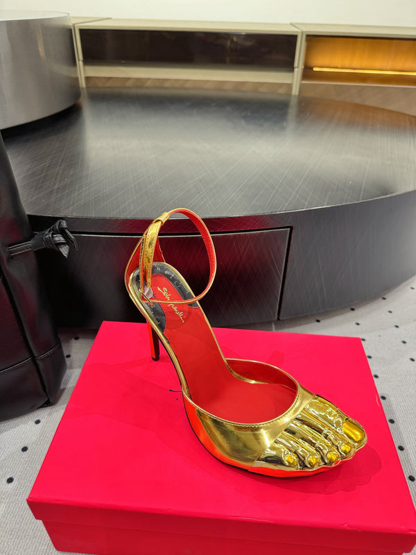 CL 25 Elsa Schiapar Slingback Gold Mirror Cowhide 321605