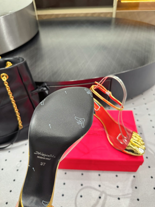 CL 25 Elsa Schiapar Slingback Gold PVC Cowhide 321606