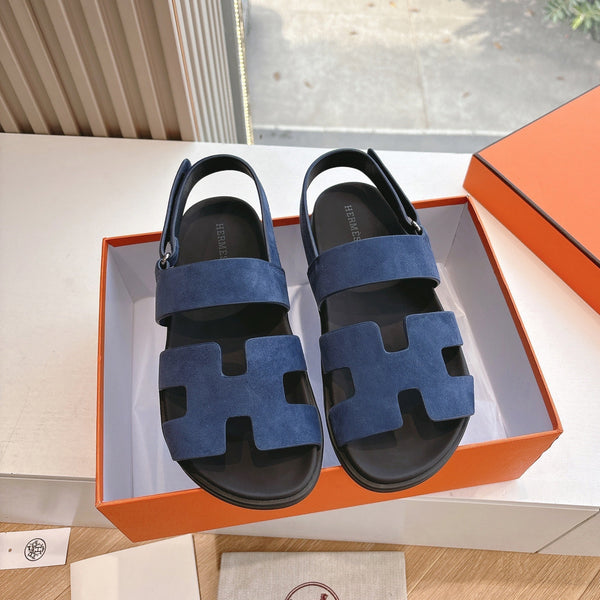 Sandalo HM 25 Genius in pelle di vitello scamosciata blu scuro