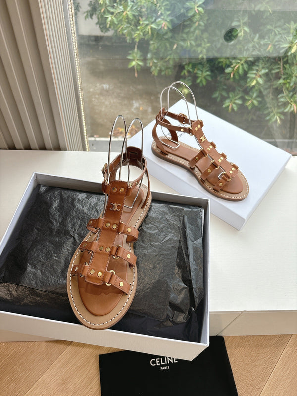 CL Lympia Gladiator Sandal In Tan Calfskin 319899