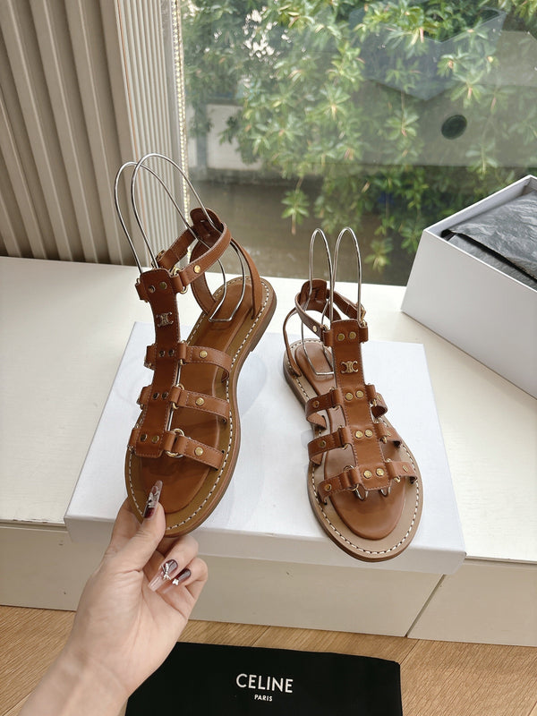 CL Lympia Gladiator Sandal In Tan Calfskin 319899