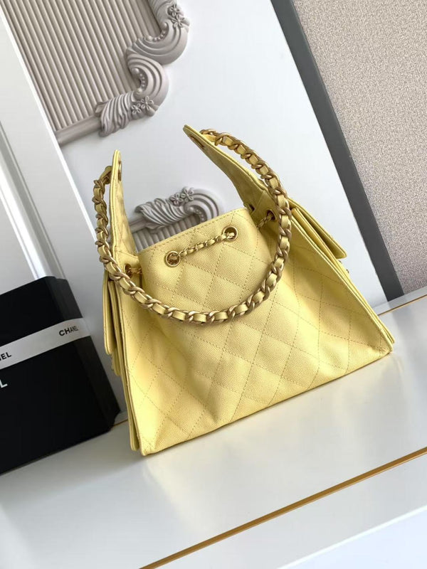 CC 25C Hobo Bag 30cm Yellow Grained Calfskin