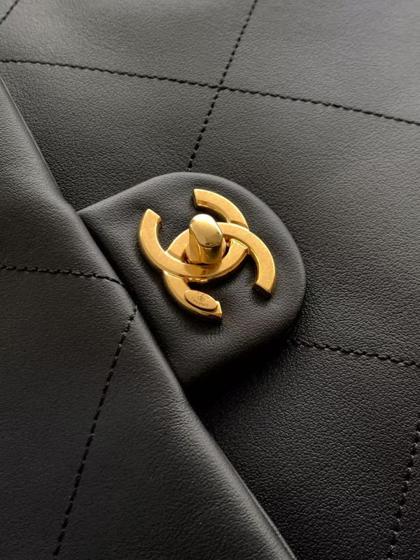 CC 2025 Bag 47cm Black Gold Calfskin 300853