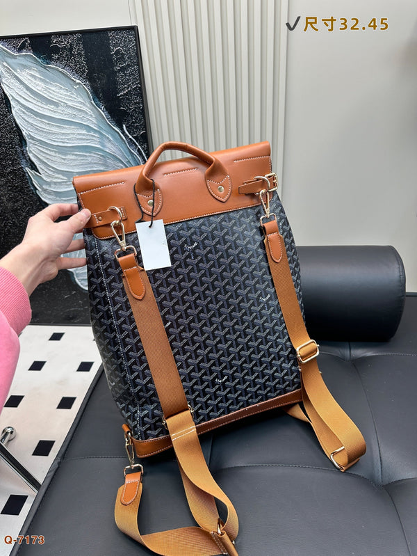 CISALPIN BACKPACK 45 IN BROWN GOYARDINE CANVAS AND CALFSKIN