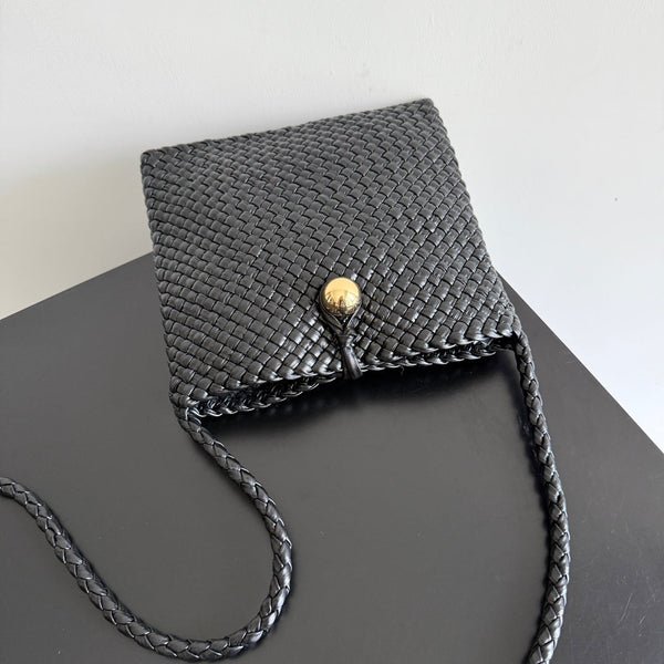 BV Tosca Bag 17cm Black Intrecciato Leather GHW