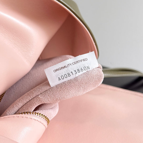 BV Liberta Crossbody Bag Buckle 30cm Olive Green Cowhide