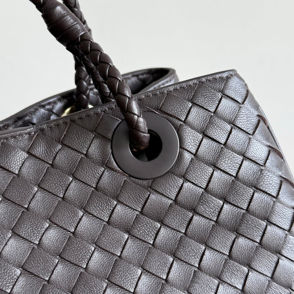 BV Basket Handbag 31cm Chocolote Intrecciato Leather