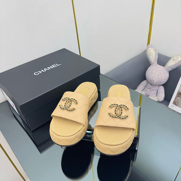 CC 25 Flatform Slide Yellow Leather 238489