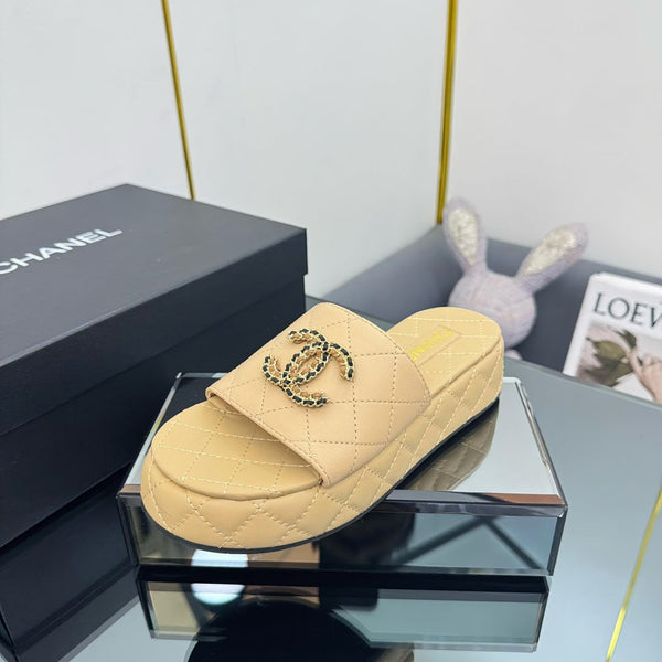 CC 25 Flatform Slide Yellow Leather 238489