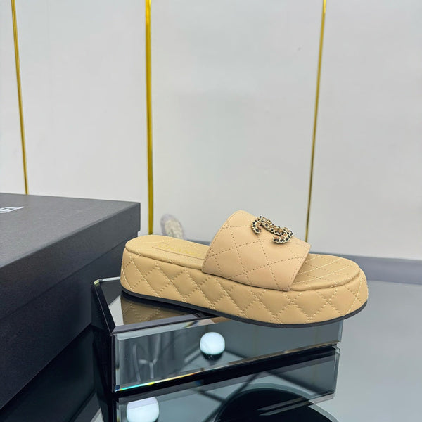 CC 25 Flatform Slide Yellow Leather 238489