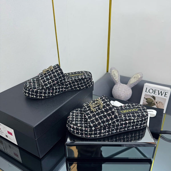 Ciabatta flatform CC 25 in tessuto nero 238492