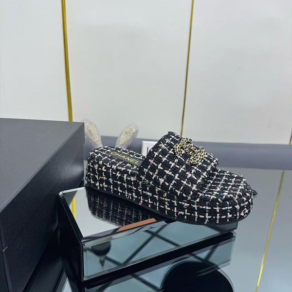 Ciabatta flatform CC 25 in tessuto nero 238492