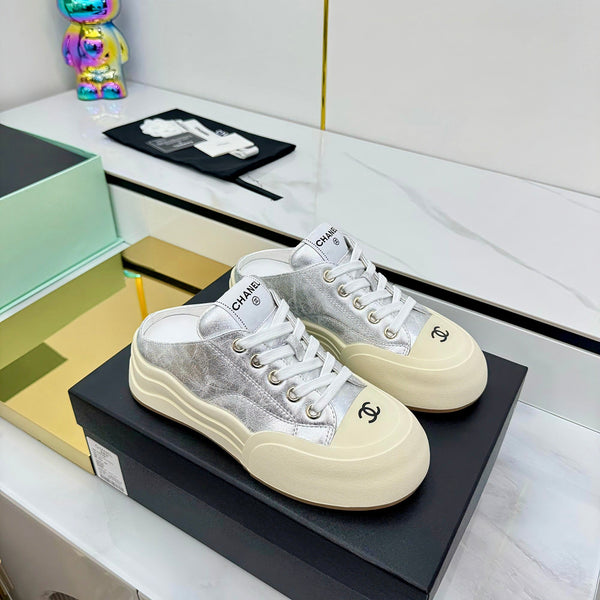 CC 25 Mules Sneaker Sliver Calfskin 331183