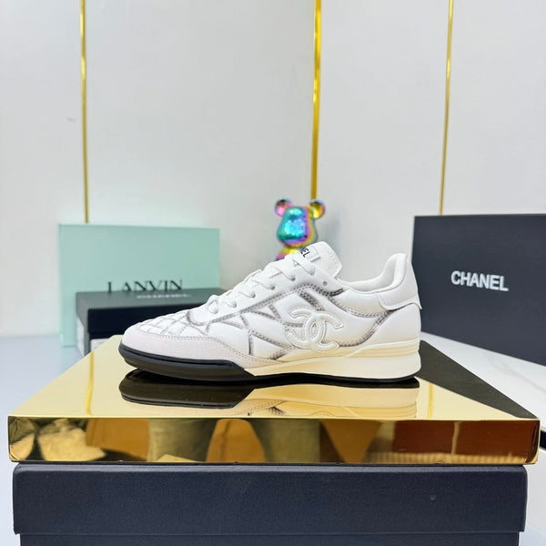 CC 25 Trainers White & Sliver Cowhide 413830