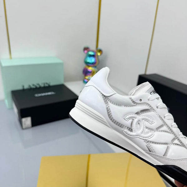 CC 25 Trainers White & Sliver Cowhide 413830