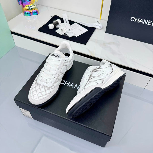 CC 25 Trainers White & Sliver Cowhide 413830